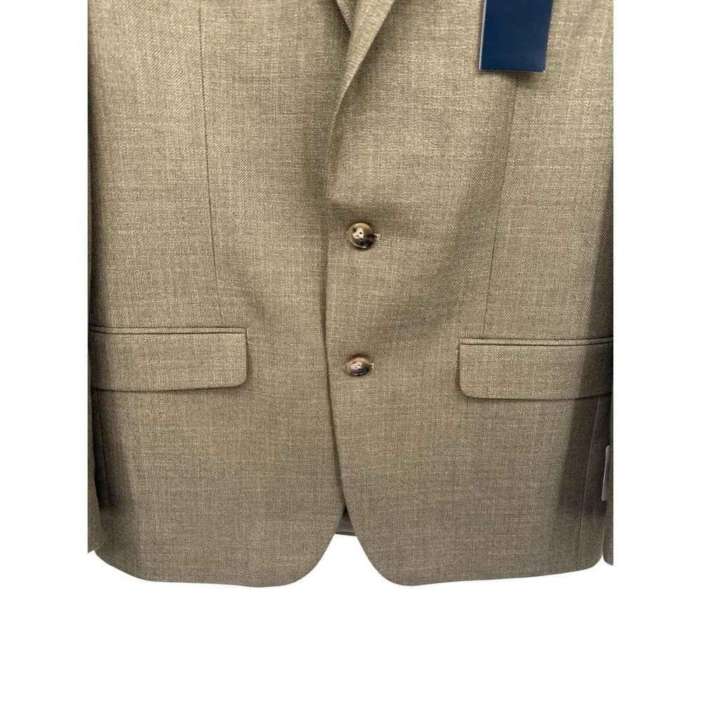 Chaps Men's Classic Fit Sport Coat Blazer 38R Tan Linen Blend‎ Two Button NWT